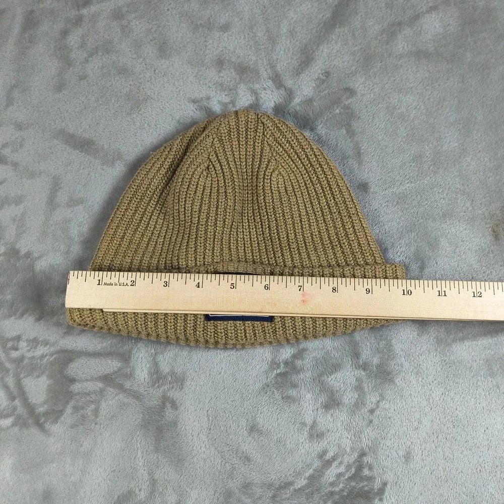 The North Face Beanie‎ Rib Knit Mens Tan One Size Logo Patch Cuffed Outdoor